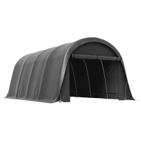 Outsunny Carport Zeltgarage 3x6m Winterfest Wasserdichtes Lagerzelt mit abnehmbaren Seitenwänden großer Rolltor, UPF50+(m-12)