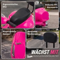 AIYAPLAY Elektrische kindermotor Mini Vespa GTS 6V met lithium-accu, ergonomische zitting en rugleuning, 1,5-3 jaar(m-7)