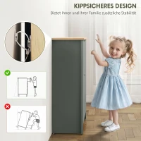 HOMCOM Schoenenkast met 2 klapvakken, verstelbare scheidingswand voor 8-12 paar schoenen, 72 x 26 x 80 cm, lichtgrijs(m-7)