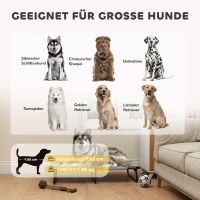 PawHut Tragbares erhöhtes Hundebett, erhöhtes Haustierbett mit atmungsaktivem Netz, für große Hunde, Hellgrau(m-8)
