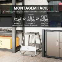 HOMCOM Suporte para Motocicleta Suporte Elevador de Motocross de Aço Carga 500 kg com Plataforma Antiderrapante 36x40x40,5 cm Cinza(m-6)