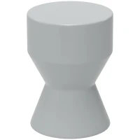 Outsunny Keramische Tuinkruk 120kg Belastbaar Ø33 x 45,5 cm Weerbestendige Tuin Kruk in Zandlopervorm Lichtgrijs(m-10)