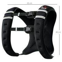 HOMCOM Giubbotto Zavorrato 8kg Traspirante con Tasca Portaoggetti e Spallacci, in tessuto Oxford, 40x35 cm, Nero(m-3)