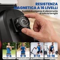 SPORTNOW Vogatore, 16 livelli resistenza magnetica, binario alluminio, Bluetooth, compatibile APP.(m-5)