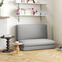 HOMCOM 2-in-1 faltbarer Relaxsessel, Gästematratze, teilbar, 120 cm breit, Hellgrau(m-9)