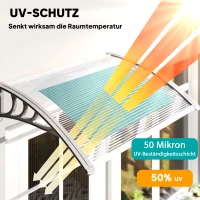 Outsunny Luifel, Voordeurluifel, Overkapping voor ingangen en ramen, 100L x 75B x 23H cm, Zilver(m-4)