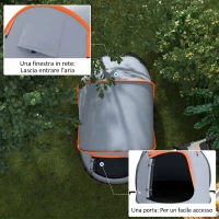 Outsunny Tenda da Campeggio Pop Up Impermeabile con Accessori e Borsa di Trasporto, 245x148x105 cm, Grigio(m-6)