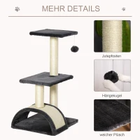 krabpaal kattenboom met krabplank zacht kussen pluche sisal grijs(m-5)