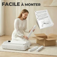 HOMCOM Banquette tabouret siège pour piano coffre intégré hauteur réglable bois hévéa assise revêtement synthétique blanc(m-8)