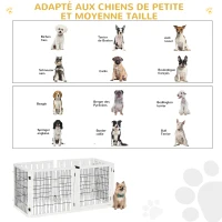 PawHut Barrière de sécurité pour chien barrière pliable à 6 panneaux avec pieds amovibles 432 x 36 x 70 cm blanc(m-4)