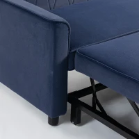 HOMCOM 2 Seater Sofa Bed, 3-in-1 Convertible Pull Out Sleeper Sofa with Click-Clack Adjustable Backrest, Dark Blue(m-10)