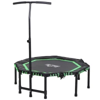 HOMCOM Fitnesstrampoline voor kinderen en volwassenen tuintrampoline groen + zwart(m-11)
