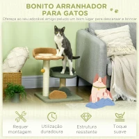 PawHut Arranhador para Gatos Pequeno Centro de Atividades para Gatos com Cama Poste de Sisal e Bola Suspensa 43x39x52 cm Multicor(m-4)