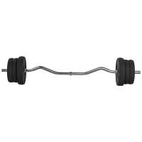SPORTNOW Ensemble d'haltères 25 kg total, barres d'haltère disques de poids barre longue, poignée antidérapante, Ø 25x120cm, noir