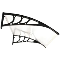 Outsunny Pensilina da Esterno 75x120 cm in Policarbonato Impermeabile e Anti-UV per Porta o Finestra(m-7)