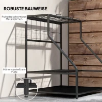 Outsunny Gereedschapsrek voor Tuin - 3-laags Plank voor Gereedschap, Tuin Gereedschapsorganisator, Metaal, Oranje(m-6)