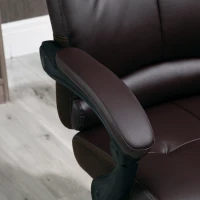 Vinsetto Silla de Oficina Giratoria Silla de Escritorio Reclinable Silla de Estudio Tapizada de PU con Altura Ajustable Reposabrazos Reposapiés 65x65x118-125 cm Marrón(m-8)