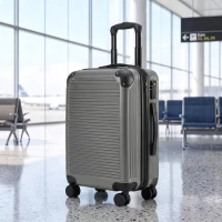 HOMCOM Walizka podręczna twarda walizka podróżna z 4 kółkami 56 cm ciemnoszara(m-2)