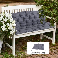 Outsunny Almofada para Banco com Encosto 120x110x12cm Almofada de Banco de 2 Lugares para Jardim Terraço Balcão Exterior Cinza(m-12)