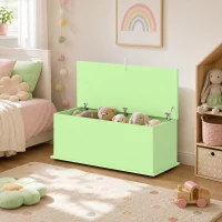 HOMCOM 114L Large Storage Chest, Green Bench Trunk with Safety Hinge for Bedroom, Living Room & Entryway(m-14)