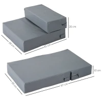 PawHut Escalier coussin 2 en 1 pour chien animaux déhoussable revêtement revêtement synthétique gris foncé(m-3)