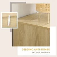 HOMCOM Cómoda com 4 Gavetas de Vime Cómoda de Madeira para Dormitório Sala de Estar Estilo Boêmio 60x38x88,5 cm Madeira(m-6)