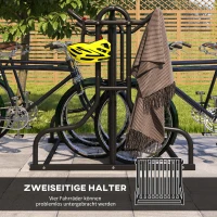 DURHAND Fietsenrek voor 4 fietsen, weerbestendig, extra beugel, 90 x 80 x 80 cm, Zwart(m-4)