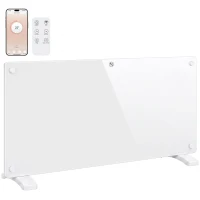 HOMCOM Smart Panel Heater Wall Mounted Freestanding, Electric Heater with Weekly Timer, Open Window & Anti-Frost, 2000W, White(m-15)