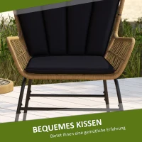 Outsunny Bistroset Balkonmeubelset, Boho-stijl, weerbestendig, 78 x 68 x 95 cm, Zwart(m-5)