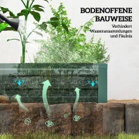 Outsunny Hochbeet Stahl, Pflanzbeet mit offenem Boden Frühbeet Gartenbeet 240 x 60 x 30 cm für Garten Balkon(m-6)