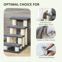 PawHut Dierentrap kattentrap hondentrap trap voor katten honden 4 treden grijs(m-5)