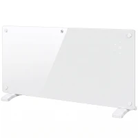 HOMCOM Smart Panel Heater Wall Mounted Freestanding, Electric Heater with Weekly Timer, Open Window & Anti-Frost, 2000W, White(m-1)