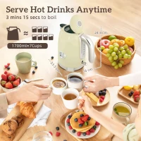HOMCOM Retro 3000W Kettle and Toaster Set - Cream(m-4)