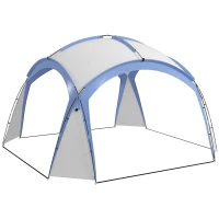 Outsunny Event Shelter 3,5 x 3,5m Paviljoen met Haak Deur Waterafstotend Winterbestendige Tuinpaviljoen Blauw(m-10)
