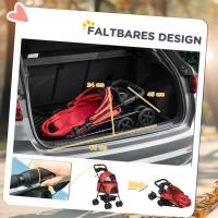 PawHut opvouwbare hondenbuggy rood 67 x 45 x 96 cm(m-5)