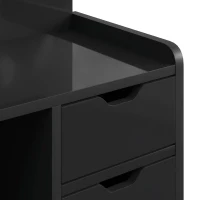 HOMCOM Bedside Table, Small Bedside Cabinet with 2 Drawers and Storage Shelves for Bedroom, Black Wood Effect(m-10)