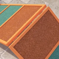 PawHut Agility hondenloopplank, opvouwbaar, hoogte verstelbaar, antislip, Vurenhout, tot 40 kg, 173 x 59 x 66 cm, Oranje/Groen(m-8)