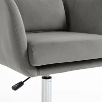 HOMCOM Retro Velvet Swivel Tub Chair with Steel Frame, Cushion Seat, Grey(m-11)