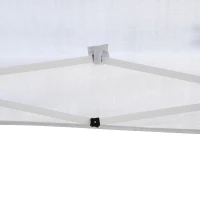 Outsunny Tenda Dobrável 2,95x2,95 cm com Bolsa de Transporte Altura Ajustável Anti-UV e Impermeável para Terraço Pátio Branco Prateado(m-9)