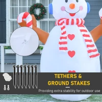 HOMCOM 8ft Christmas Inflatable Snowman with Candy, Rotating Lighted for Home Indoor Outdoor Garden Lawn Decoration Party Prop(m-7)