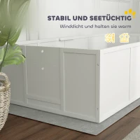 PawHut werpkist voor pups, puppyren met verstelbare deur, antislip hondenren voor kleine en grote honden, 196x96x48 cm, wit(m-5)