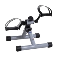 HOMCOM Mini-hometrainer, opvouwbare fietstrainer, mini-fiets, traploze weerstand, staal, zilvergrijs, 33 x 34 x 32 cm(m-10)
