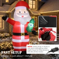 Outsunny Inflatable Christmas Decoration, 8FT Christmas Inflatable Santa with Bright LED Light, Red(m-5)