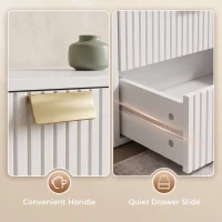 HOMCOM Modern Floating Nightstands Set of 2, Wall Mounted Bedside Tables with 2 Drawers, White(m-8)