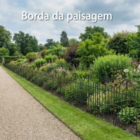 Outsunny Conjunto de 4 Cercas de Jardim Metálicas 125x57 cm com Design Arqueado Resistente e Fácil de Instalar para Pátio Relva Preto(m-6)