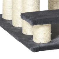 PawHut Dierentrap kattentrap hondentrap trap voor katten honden 4 treden grijs(m-11)