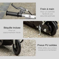 HOMCOM Trottinette Électrique 120 W Pliable pour adolescents 10 Km/h Max. Hauteur Guidon Réglable 2 Roues en PU Coloris Noir et Argent(m-7)