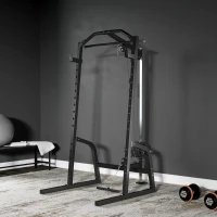 SPORTNOW Power Cage Power Rack with 15-Level Squat Rack, Cable Pulley System, Lat Pulldown & Pull Up Bar(m-10)