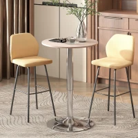 HOMCOM Mesa de Bar com Altura Ajustável Giratória 360° com Base Redonda Mesa Alta Moderna para Cozinha Ø60x67-93 cm Madeira(m-10)