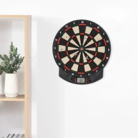 HOMCOM Alvo Eletrónico com 6 Dardos e 30 Pontas, Ecrã LCD, 26 Jogos e 185 Variações, para 8 Jogadores(m-2)